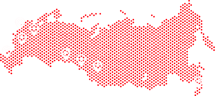 Карта объектов по всей России